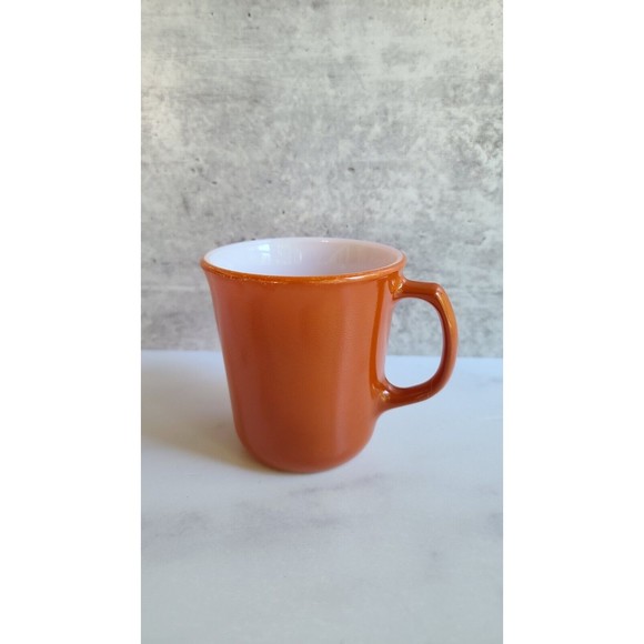 Vintage Pyrex Cup Mug Autumn Harvest Burnt Orange Rust D Handle MW Safe - Picture 2 of 10